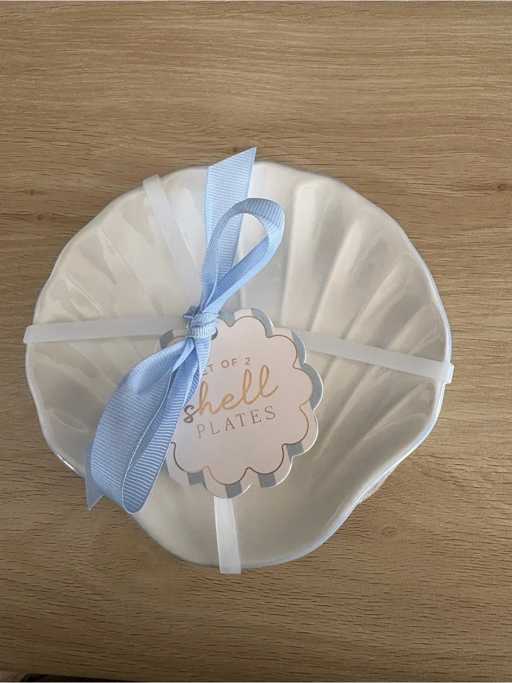 CERAMIC Clam Shell Plates set of 2
